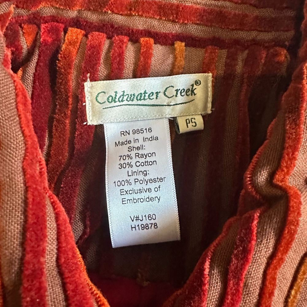Coldwater Creek Velvet Embroidered Button Jacket - Petite Small - Picture 4 of 4